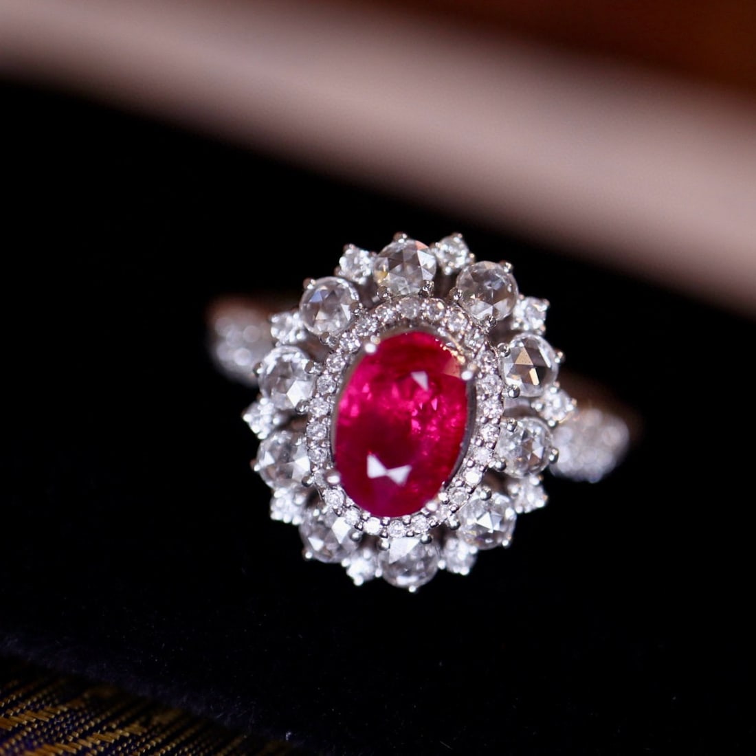 14k Gold 1 Ct Natural Ruby & Diamond Ring - 3