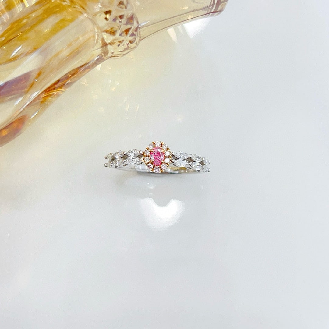 14k Gold 0.52 Ctw Natural Pink Diamond & Diamond Ring - 3