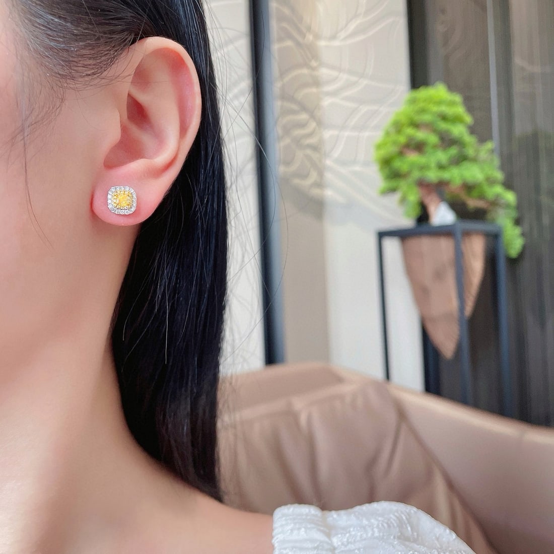 14k Gold 2.27 Ctw Natural Yellow Diamond & Diamond Jewelry Set - 2