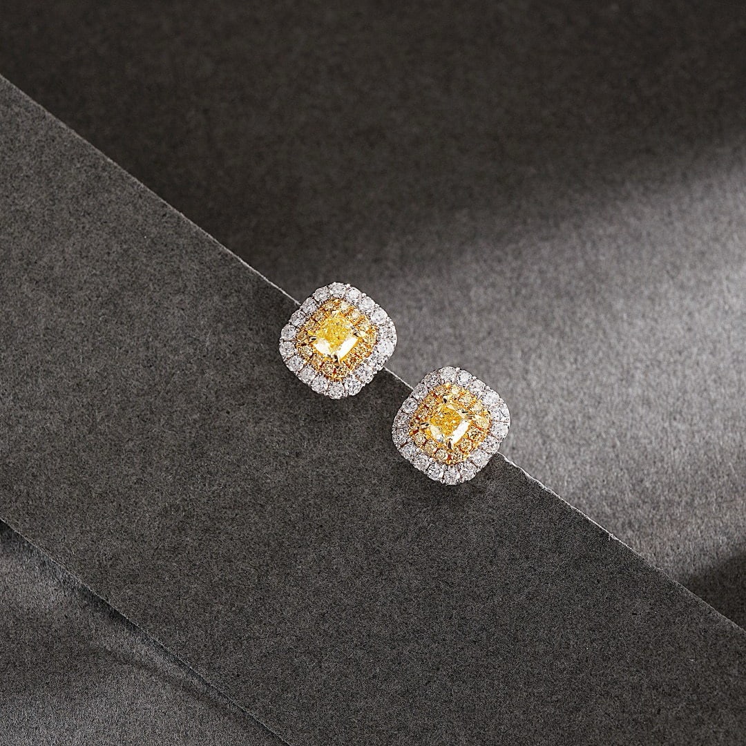 14k Gold 2.27 Ctw Natural Yellow Diamond & Diamond Jewelry Set - 4