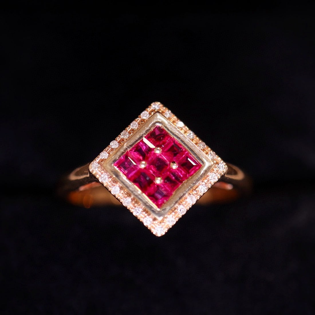 14k Gold 0.4 Ct Natural Ruby & Diamond Ring (1 of 7)