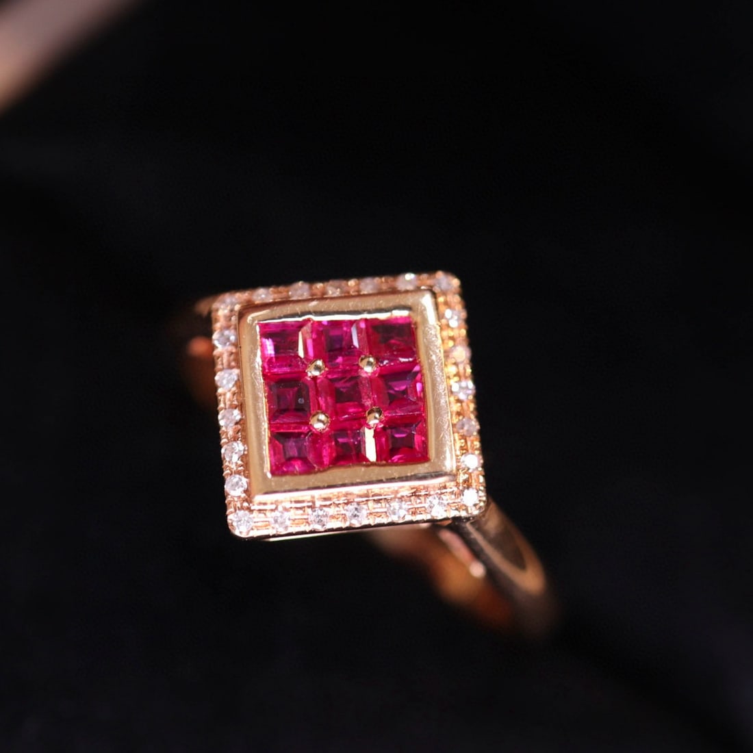 14k Gold 0.4 Ct Natural Ruby & Diamond Ring - 2