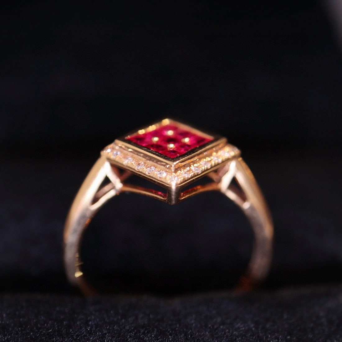 14k Gold 0.4 Ct Natural Ruby & Diamond Ring - 5