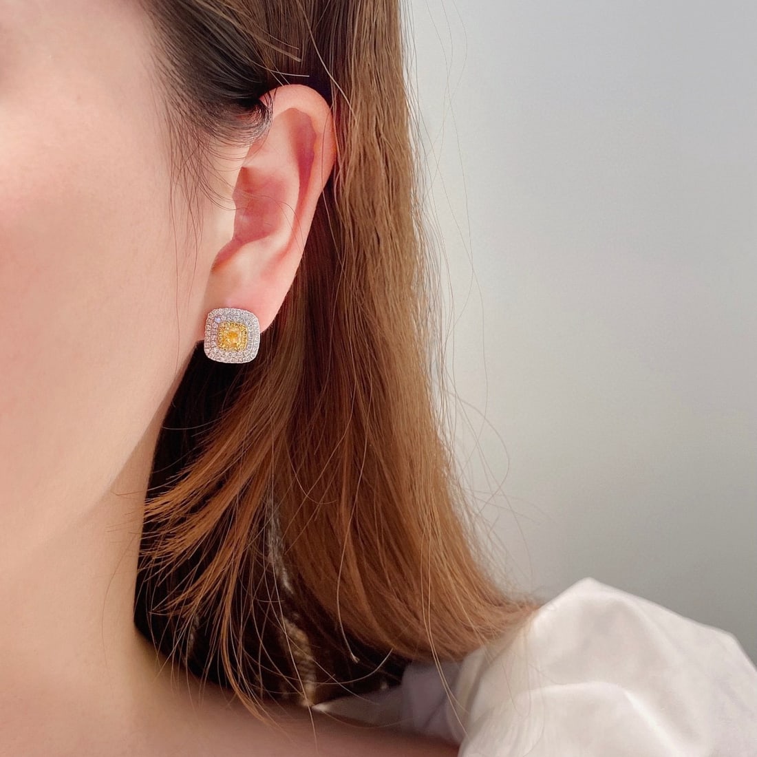 14k Gold 2.08 Ctw Natural Yellow Diamond & Diamond Earrings - 2