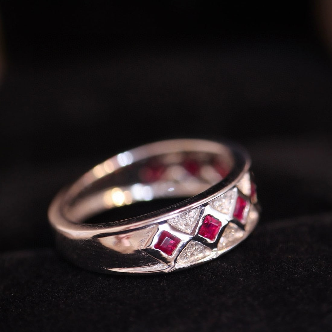 14k Gold 0.6 Ct Natural Ruby & Diamond Ring - 5