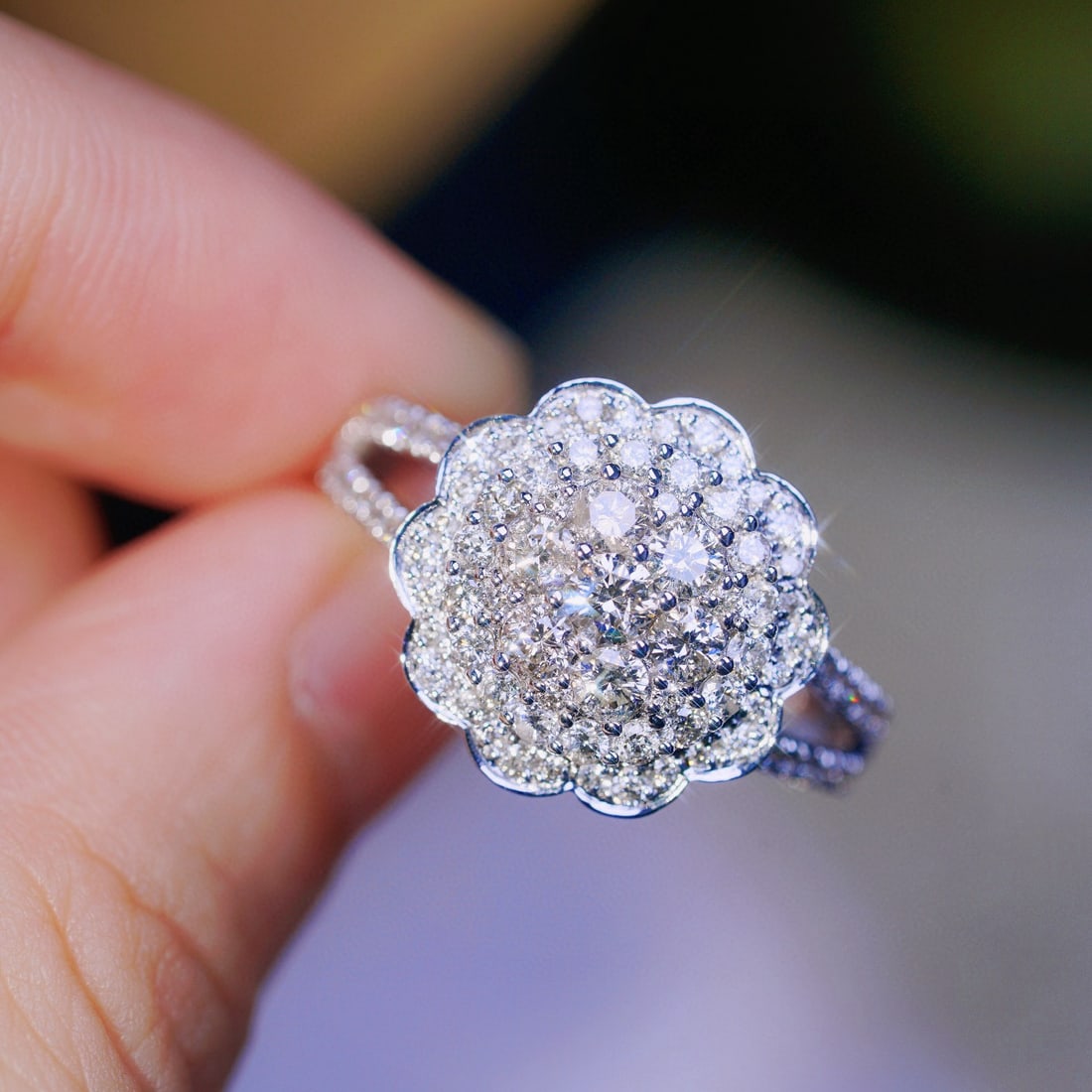 14k Gold 1.32 Ct Natural H Diamond Ring - 4