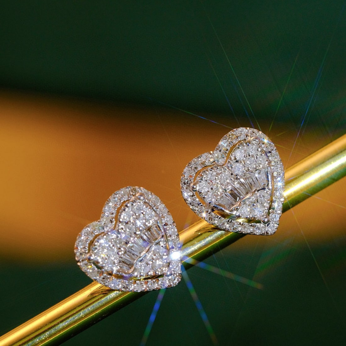 14k Gold 0.5 Ct Natural H Diamond Earrings - 2