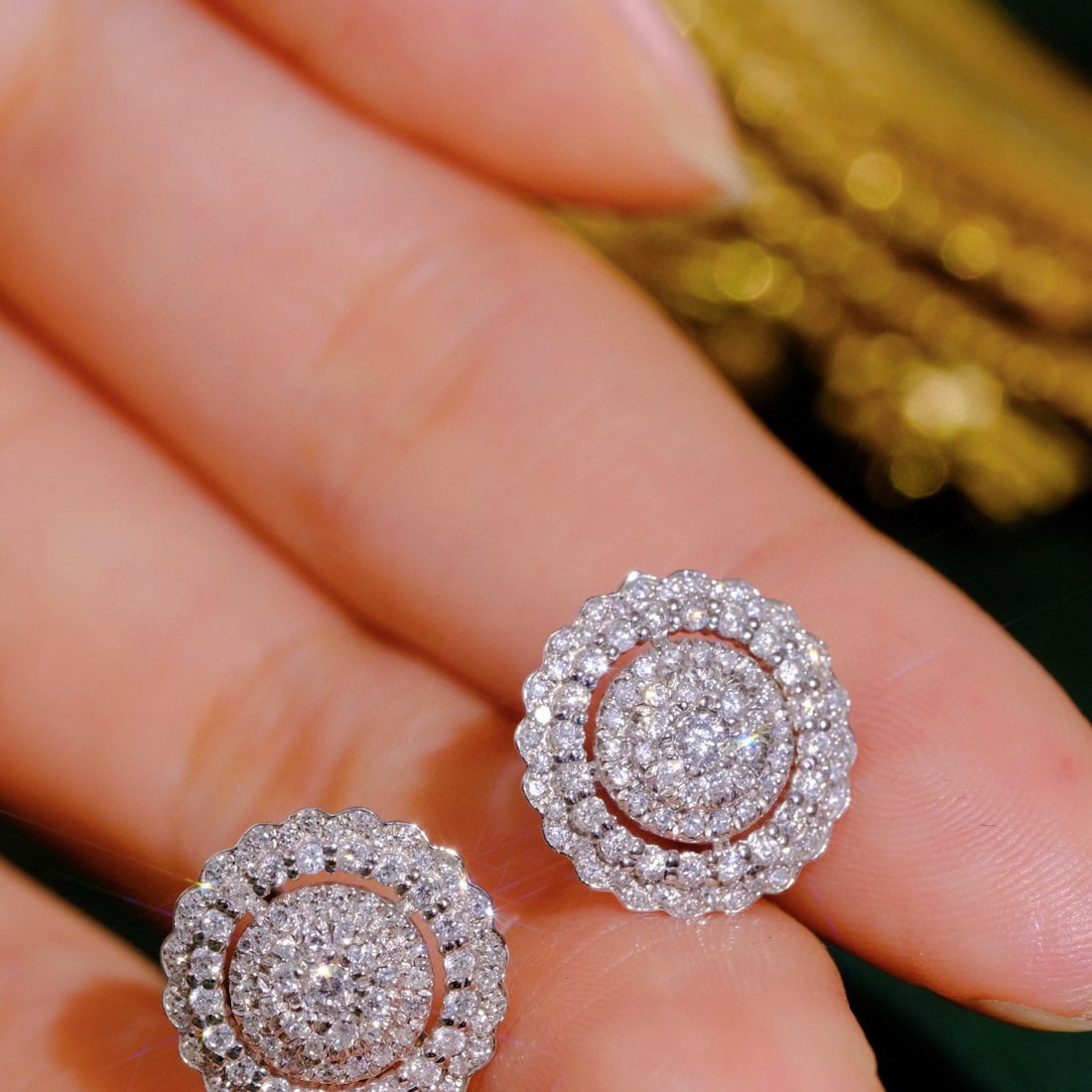 14k Gold 1 Ct Natural H Diamond Earrings - 4