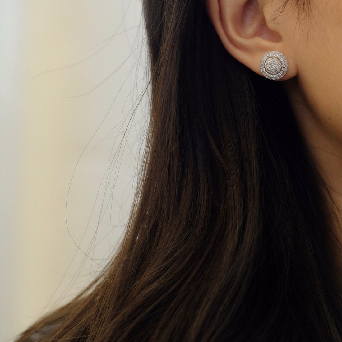 14k Gold 1 Ct Natural H Diamond Earrings - 5