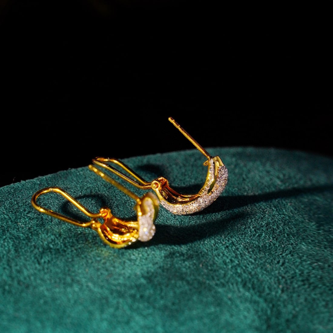 14k Gold 0.9 Ct Natural H Diamond Earrings - 3