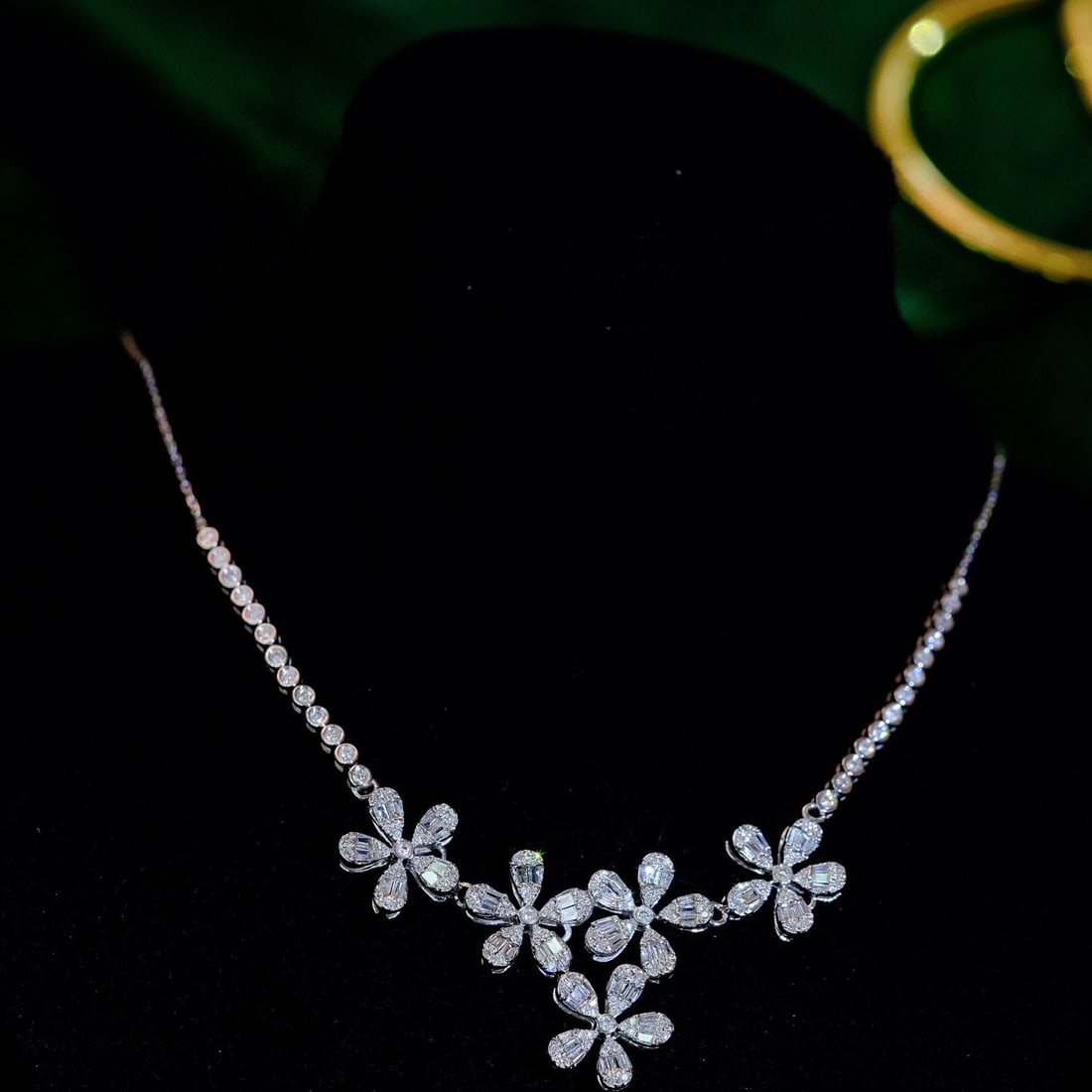 14k Gold 1.35 Ct Natural H Diamond Necklace - 2