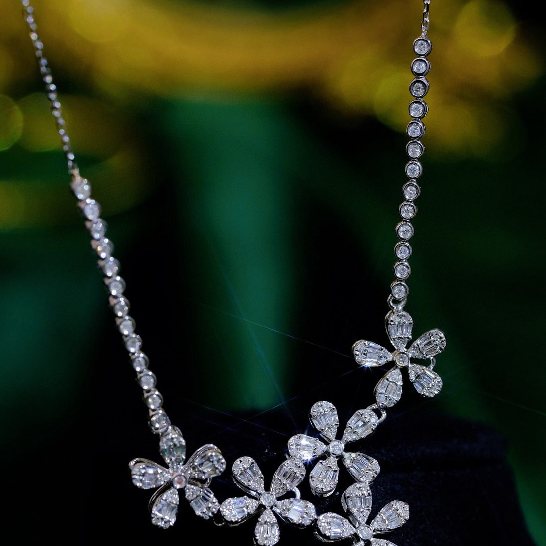 14k Gold 1.35 Ct Natural H Diamond Necklace - 4