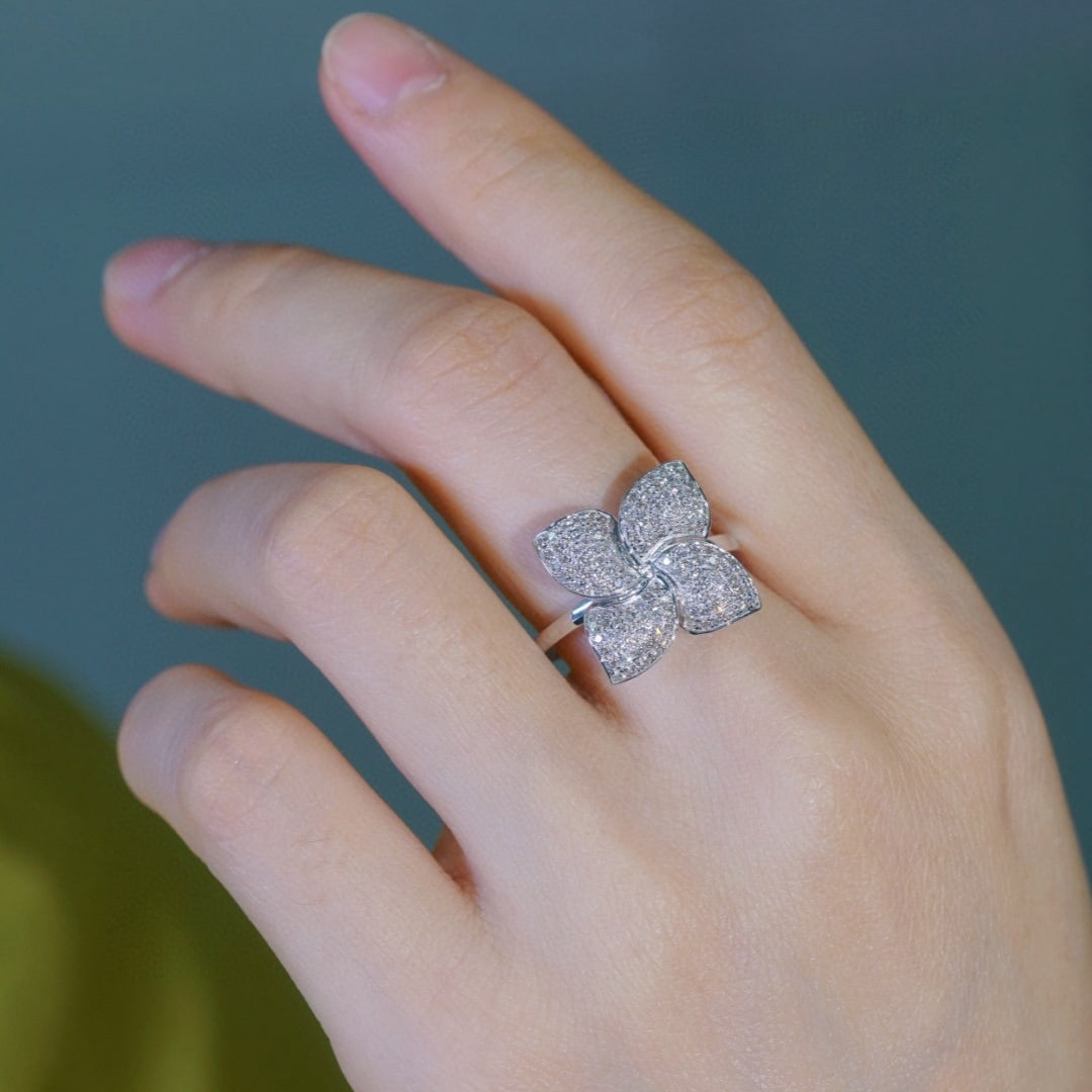 14k Gold 0.60 Ct Natural H Diamond Ring - 4