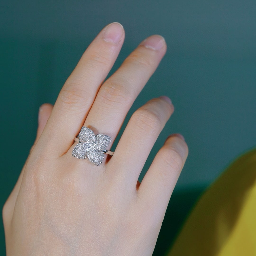 14k Gold 0.60 Ct Natural H Diamond Ring - 6