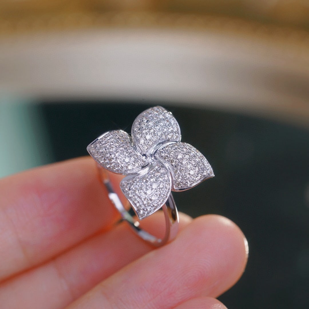 14k Gold 0.60 Ct Natural H Diamond Ring - 9