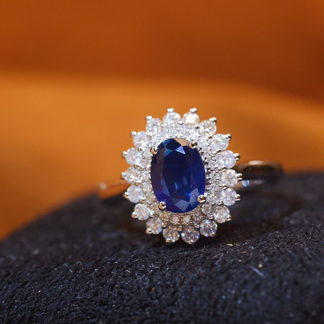 14k Gold 1.64 Ctw Natural Sapphire & Diamond Ring - 3