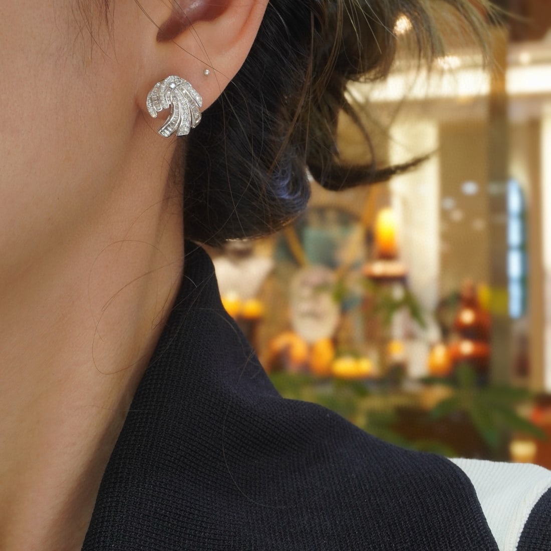 14k Gold 0.66 Ct Natural H Diamond Earrings - 3