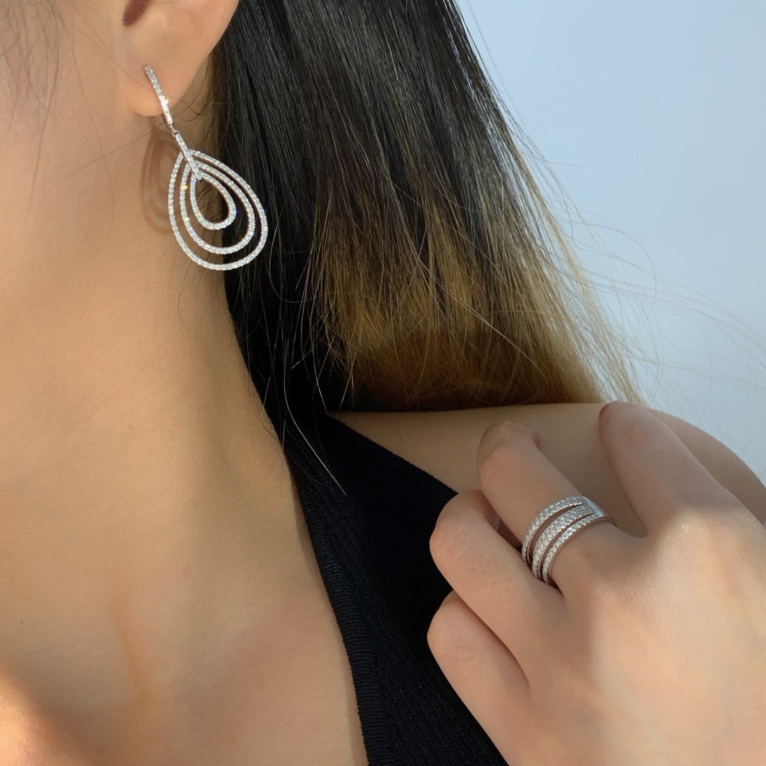 14k Gold 1.1 Ct Natural H Diamond Earrings - 8