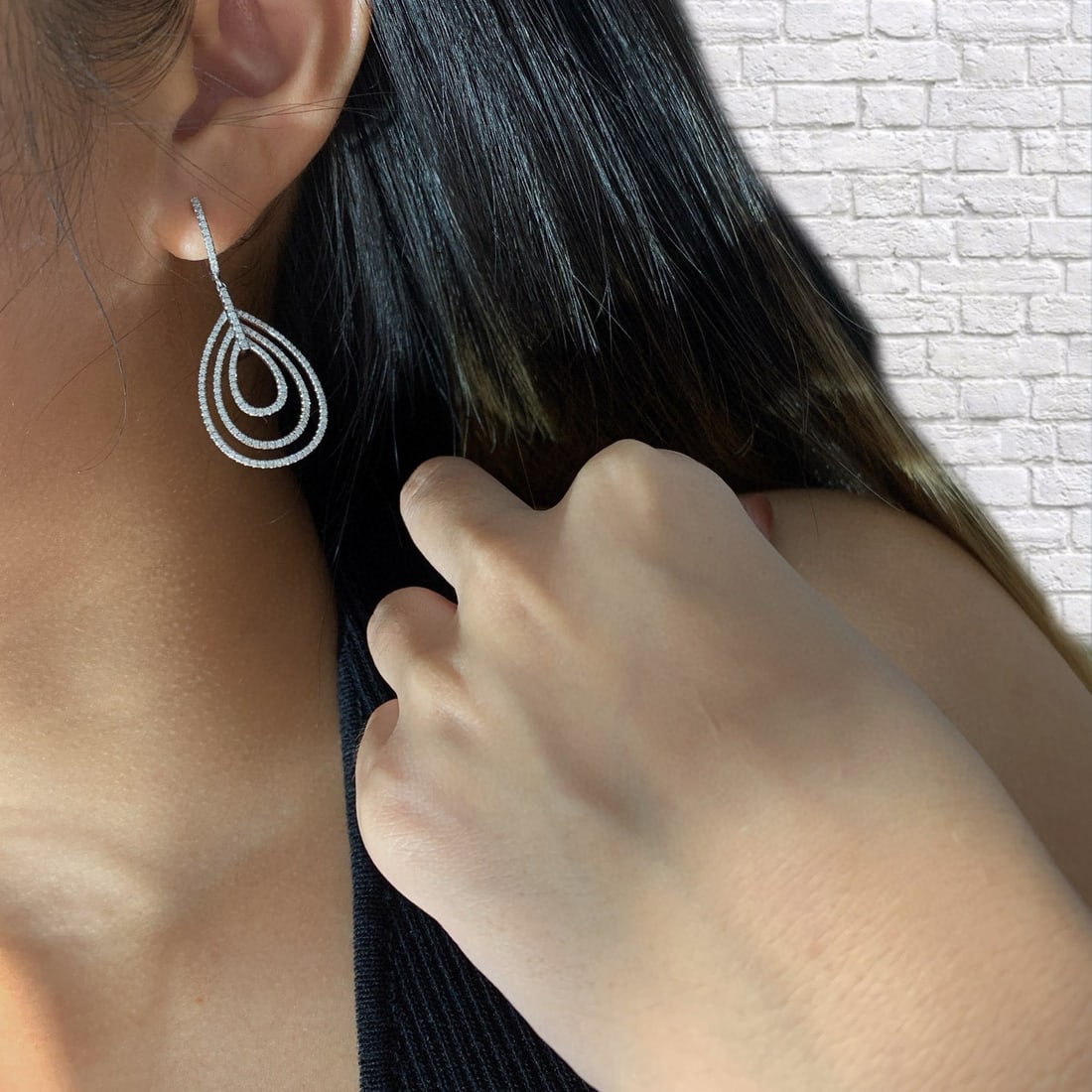 14k Gold 1.1 Ct Natural H Diamond Earrings - 9