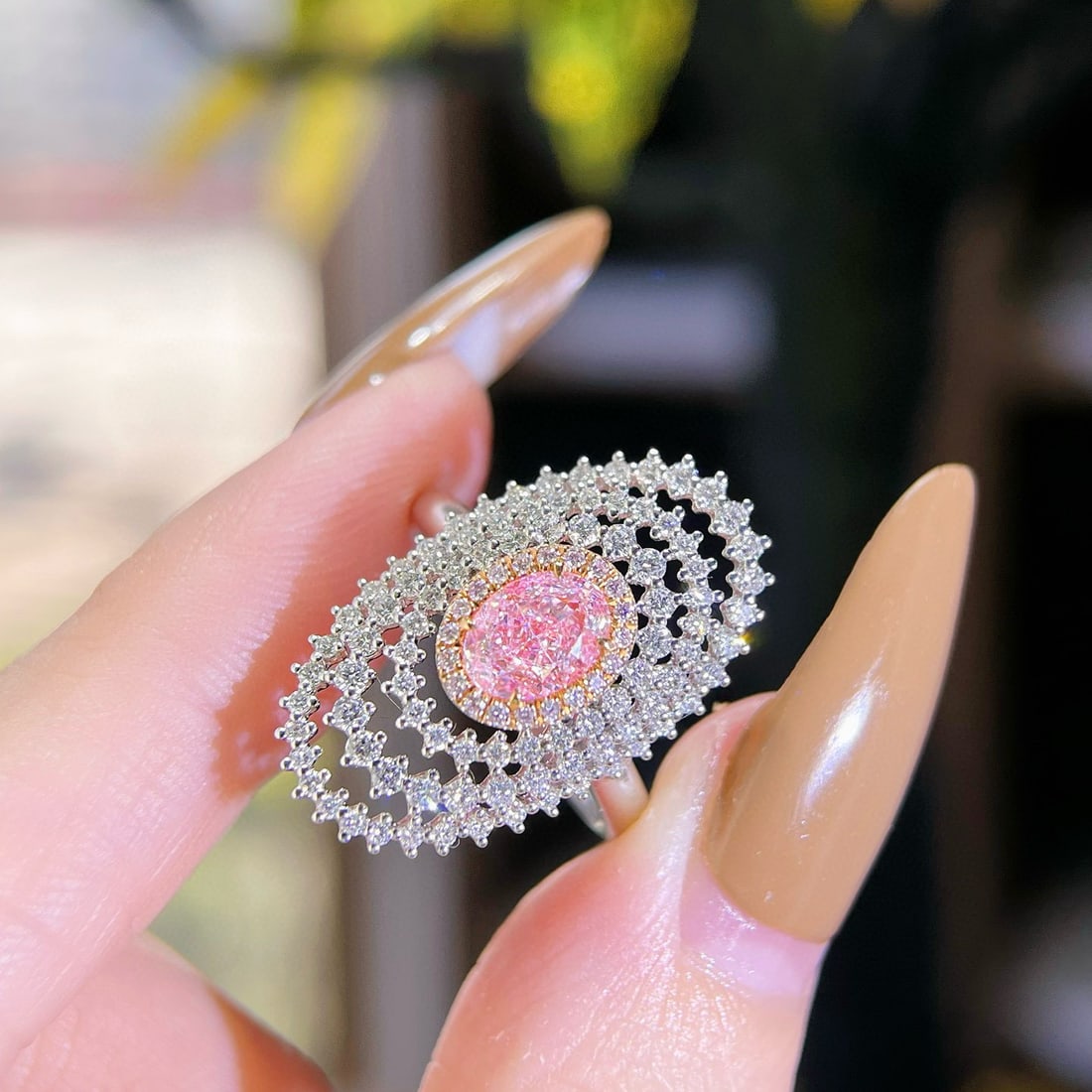 14k Gold 1.94 Ctw Natural Pink Diamond & Diamond Ring - 2