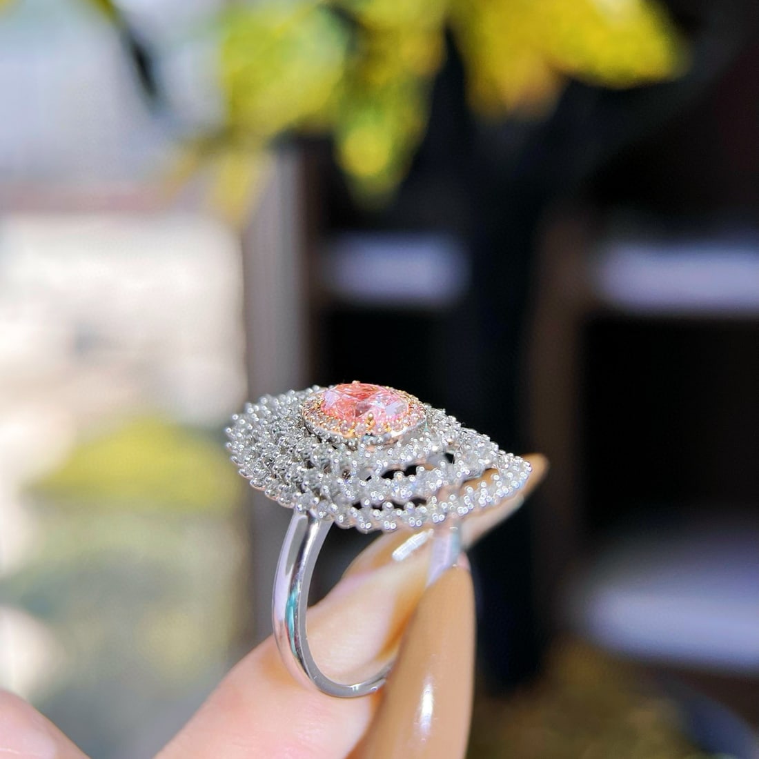 14k Gold 1.94 Ctw Natural Pink Diamond & Diamond Ring - 4