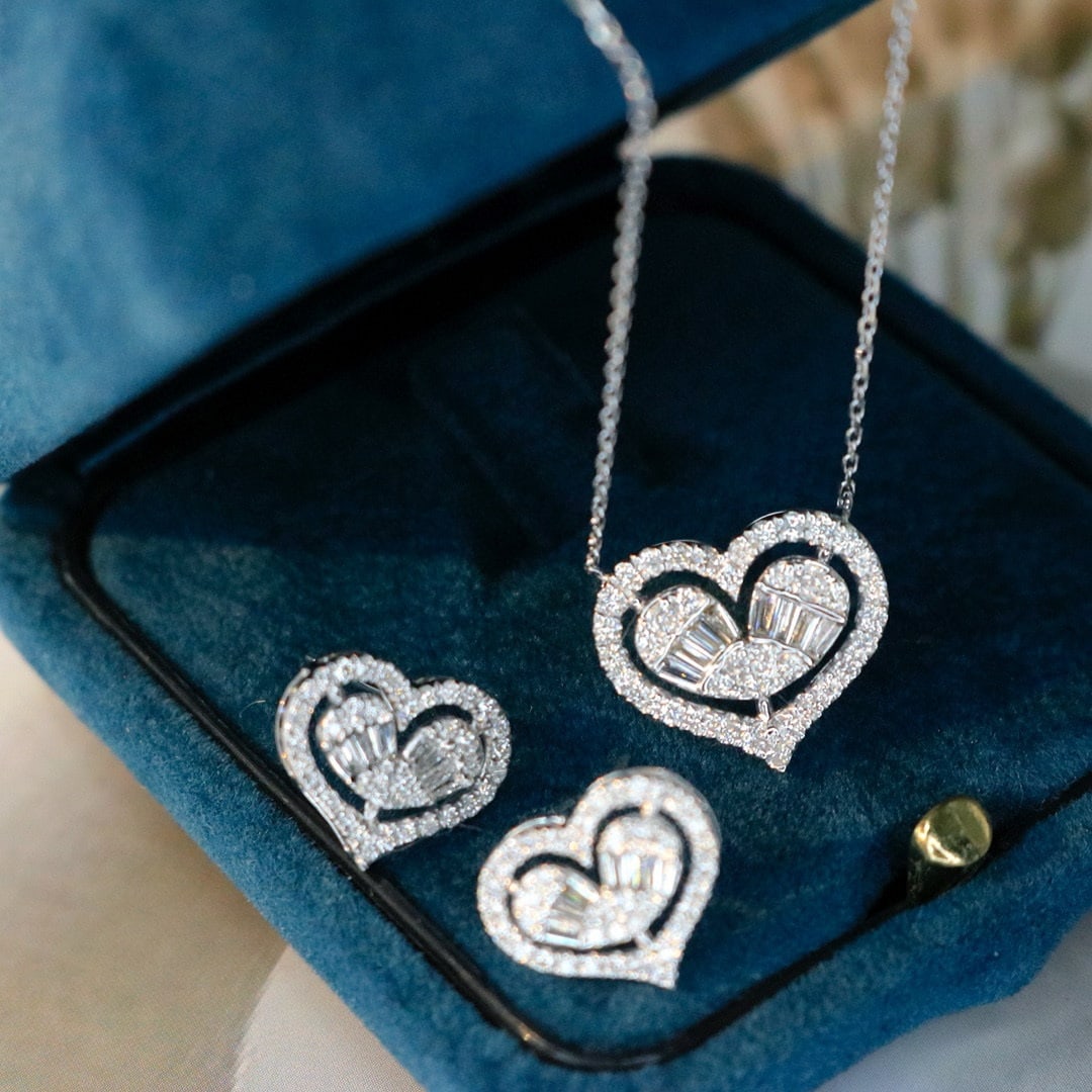 14k Gold 1.1 Ctw Natural H Diamond Jewelry Set - 5