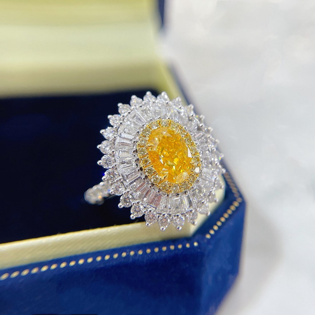 14k Gold 2.56 Ctw Natural Yellow Diamond & Diamond Ring/pendant( Without Chain ) - 3