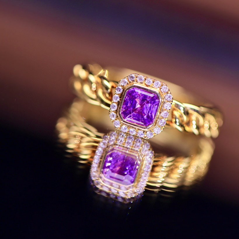 14k Gold 0.84 Ctw Natural Sapphire & Diamond Ring - 3