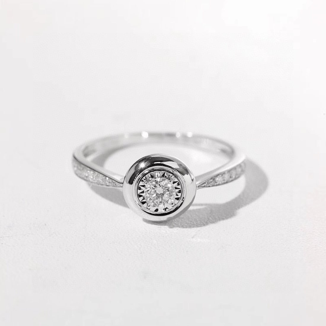 14k Gold 0.28 Ctw Natural H Diamond Ring - 2