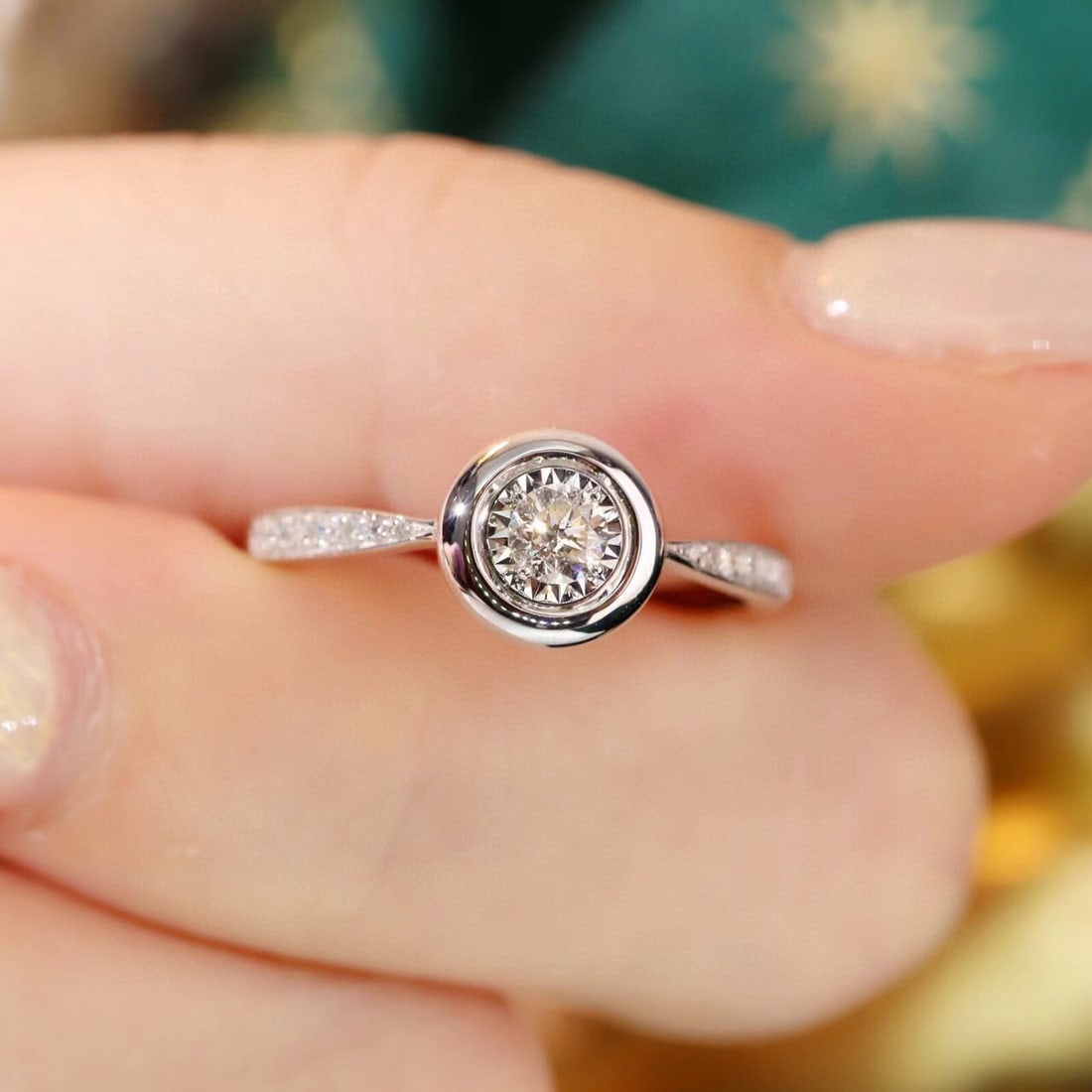 14k Gold 0.28 Ctw Natural H Diamond Ring - 6