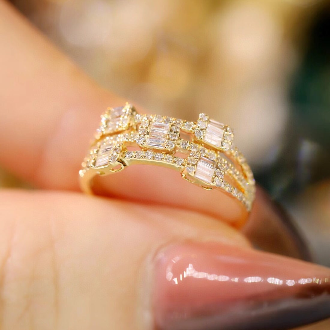 14k Gold 0.5 Ct Natural H Diamond Ring - 2