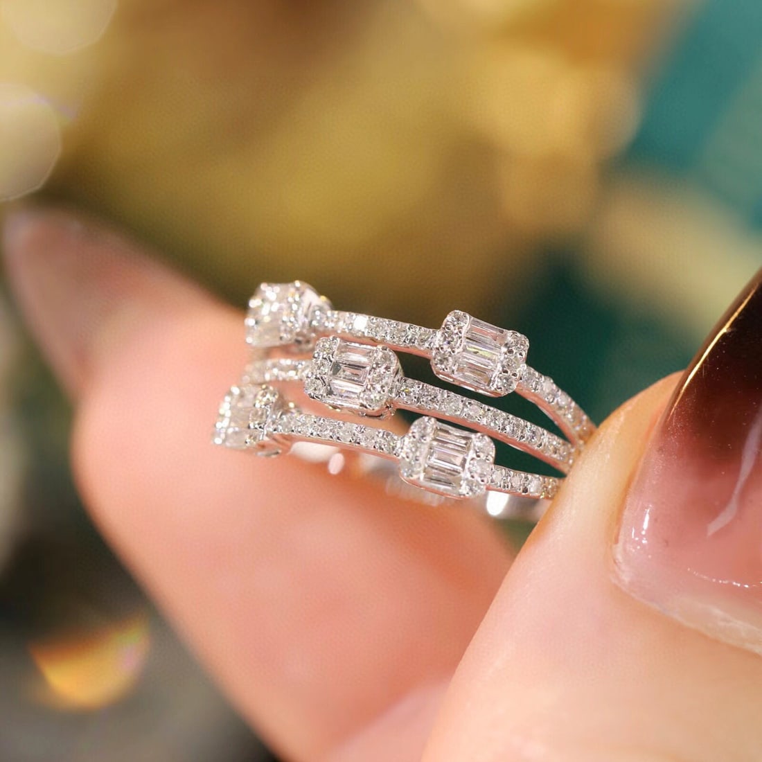 14k Gold 0.5 Ct Natural H Diamond Ring - 3