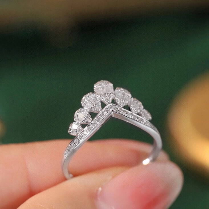 14k Gold 0.4 Ct Natural H Diamond Ring - 5