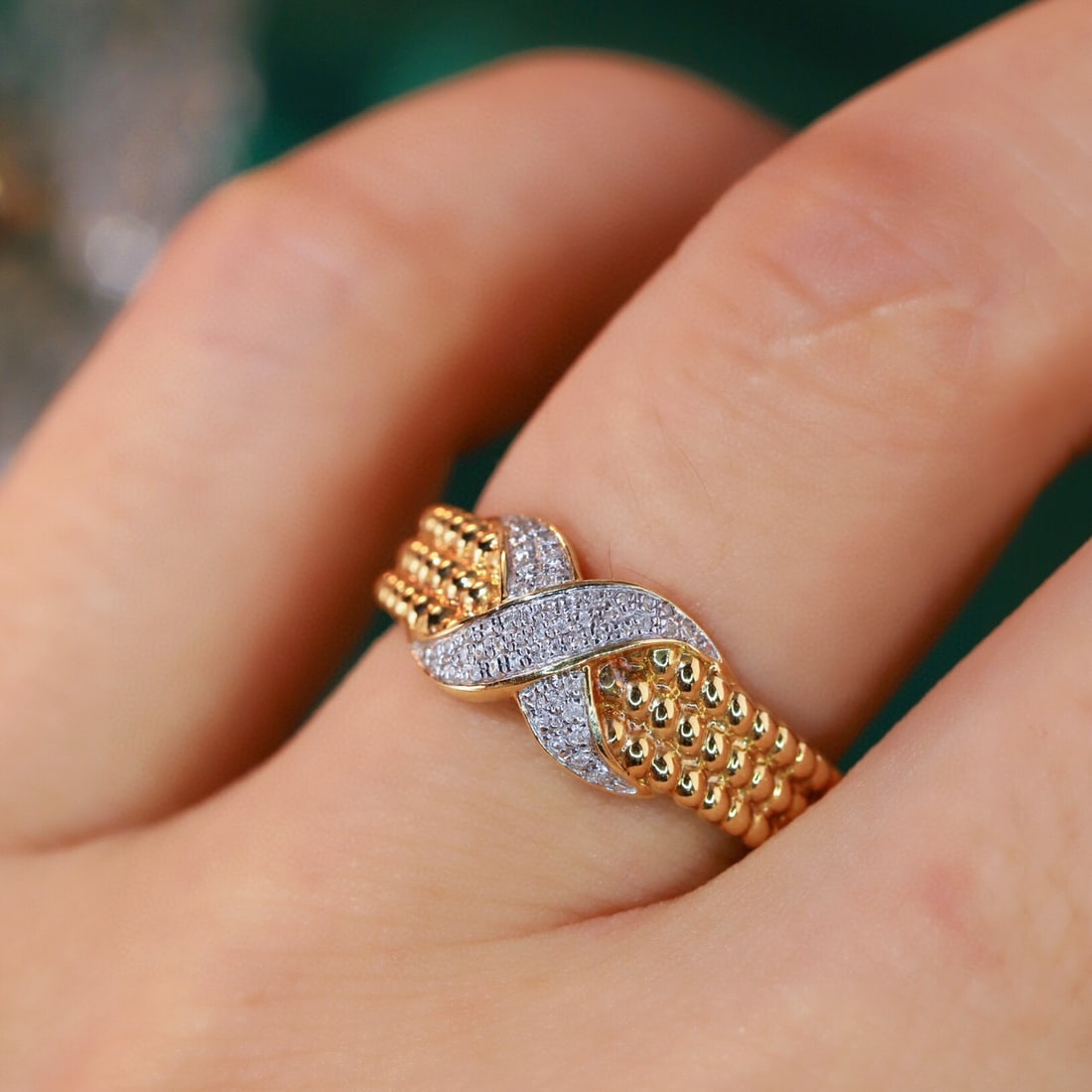 14k Gold 0.1 Ct Natural H Diamond Ring - 8