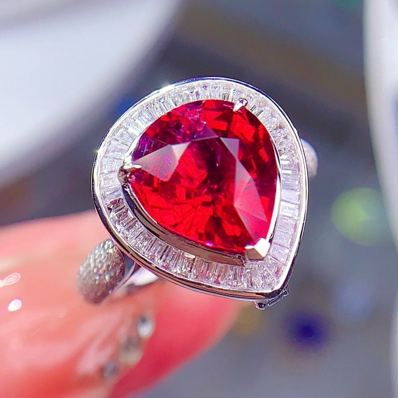 14k Gold 6.55 Ctw Natural Tourmaline & Diamond Ring/pendant( Without Chain ) - 2