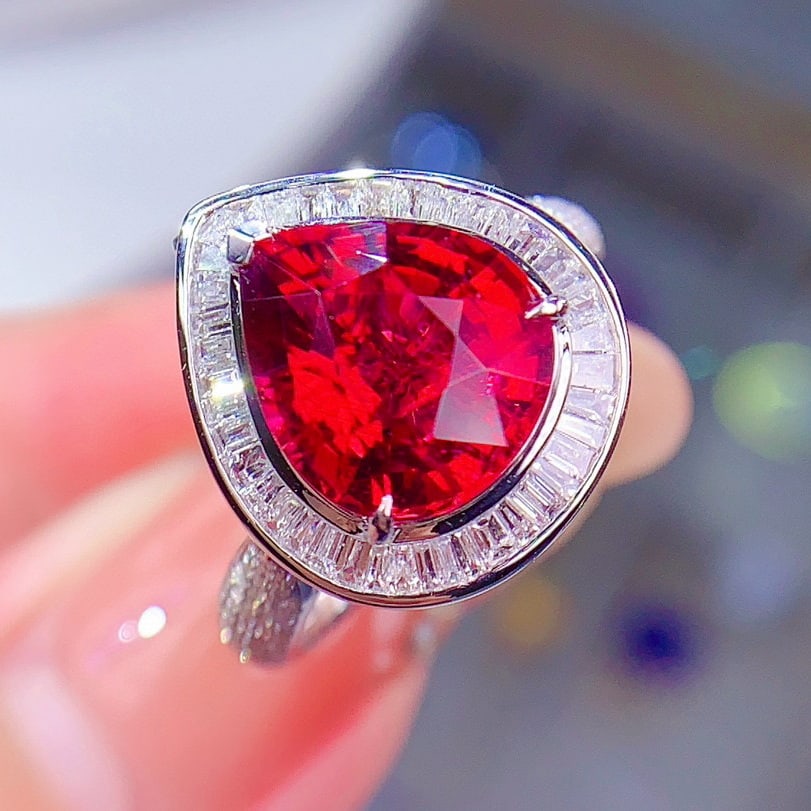 14k Gold 6.55 Ctw Natural Tourmaline & Diamond Ring/pendant( Without Chain ) - 3