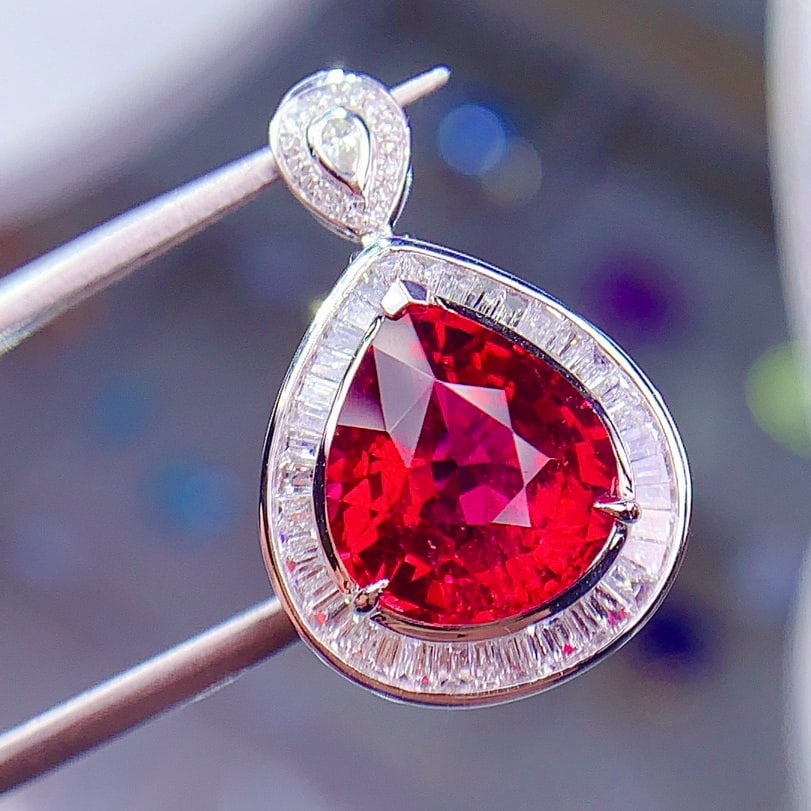 14k Gold 6.55 Ctw Natural Tourmaline & Diamond Ring/pendant( Without Chain ) - 5