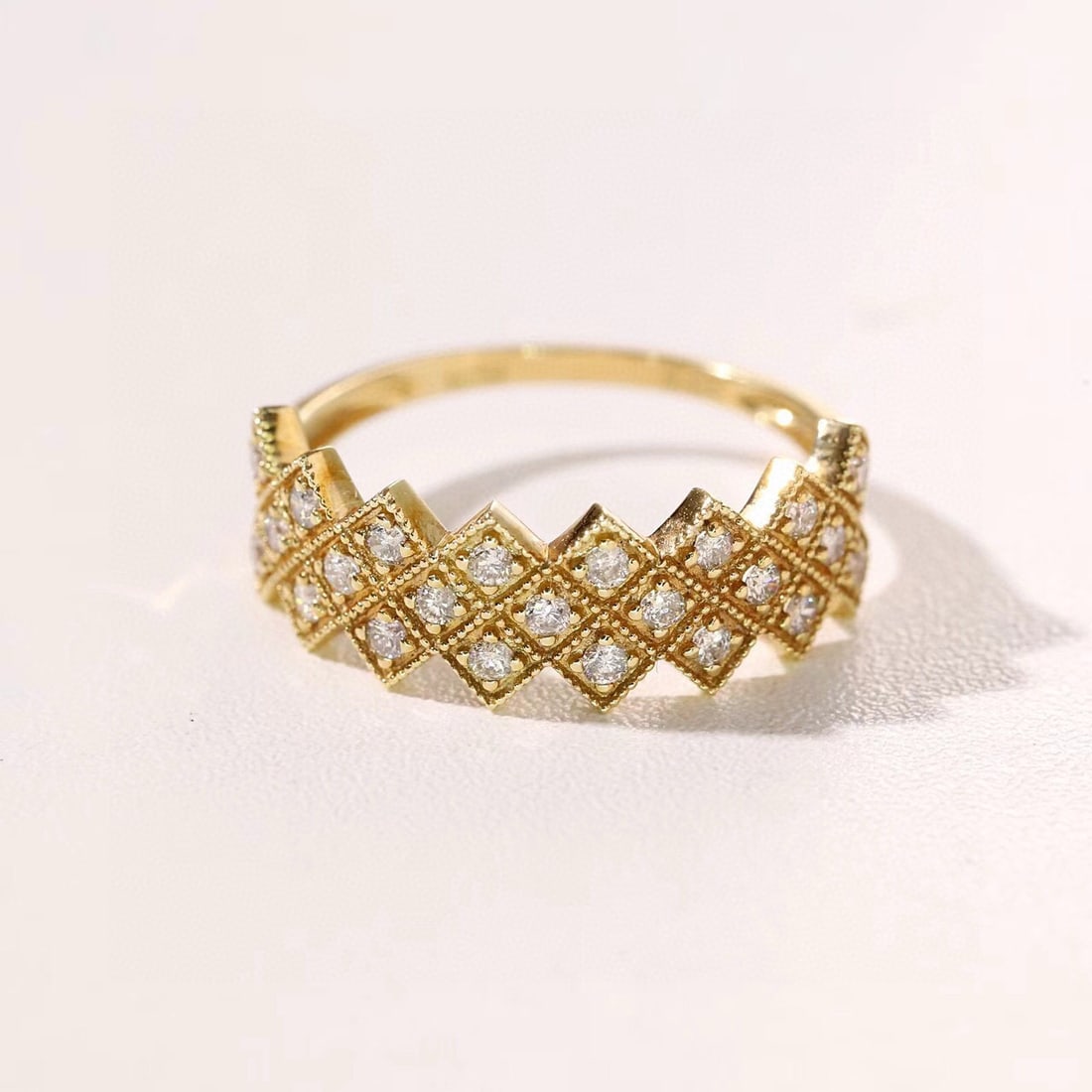 14k Gold 0.42 Ct Natural H Diamond Ring - 2