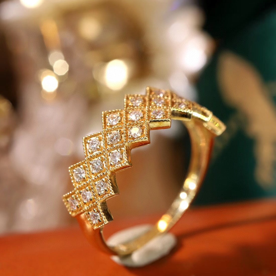 14k Gold 0.42 Ct Natural H Diamond Ring - 4