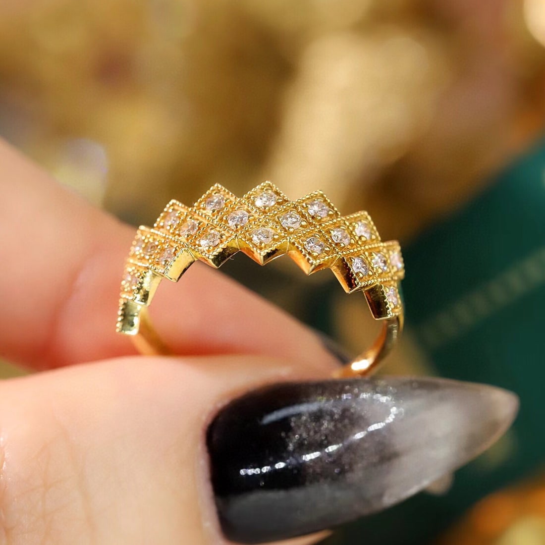 14k Gold 0.42 Ct Natural H Diamond Ring - 6