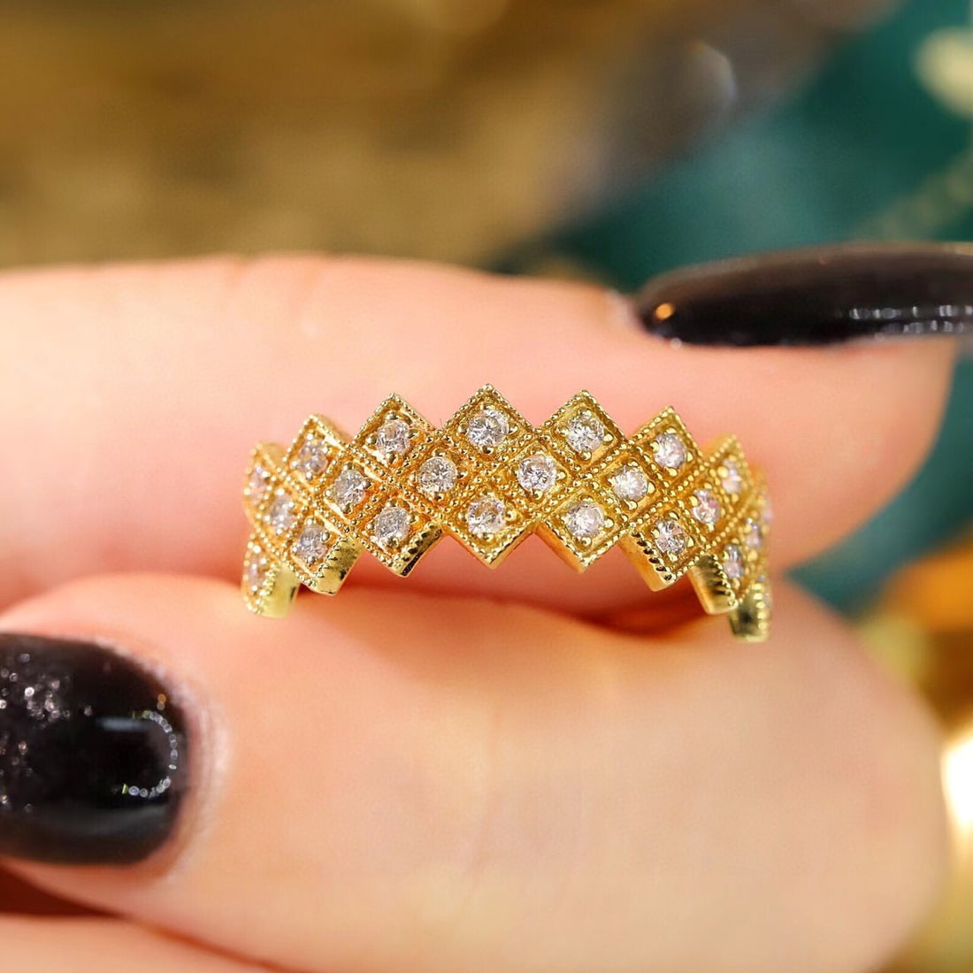 14k Gold 0.42 Ct Natural H Diamond Ring - 7