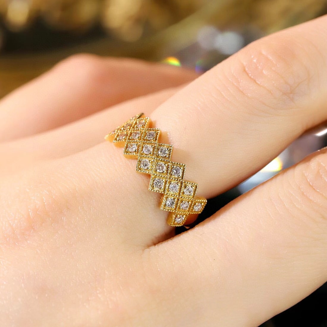 14k Gold 0.42 Ct Natural H Diamond Ring - 8