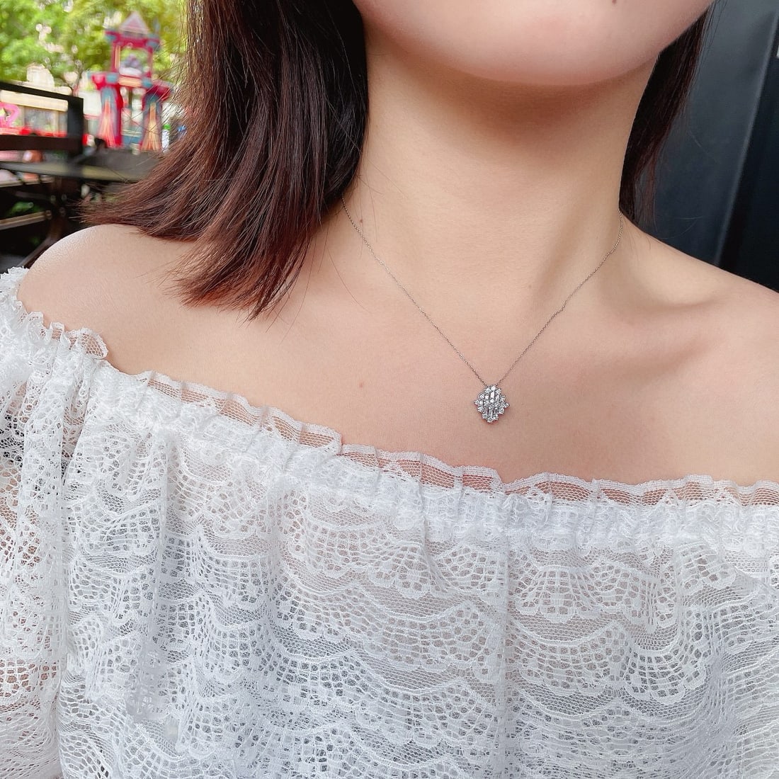 14k Gold 0.63 Ctw Natural H Diamond Pendant( Without Chain ) - 2