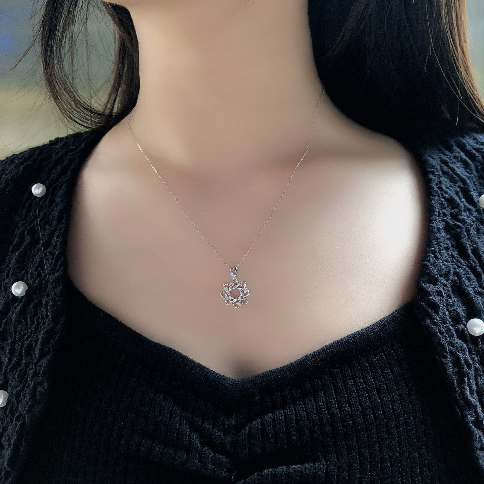 14k Gold 0.27 Ct Natural H Diamond Pendant( Without Chain ) - 4