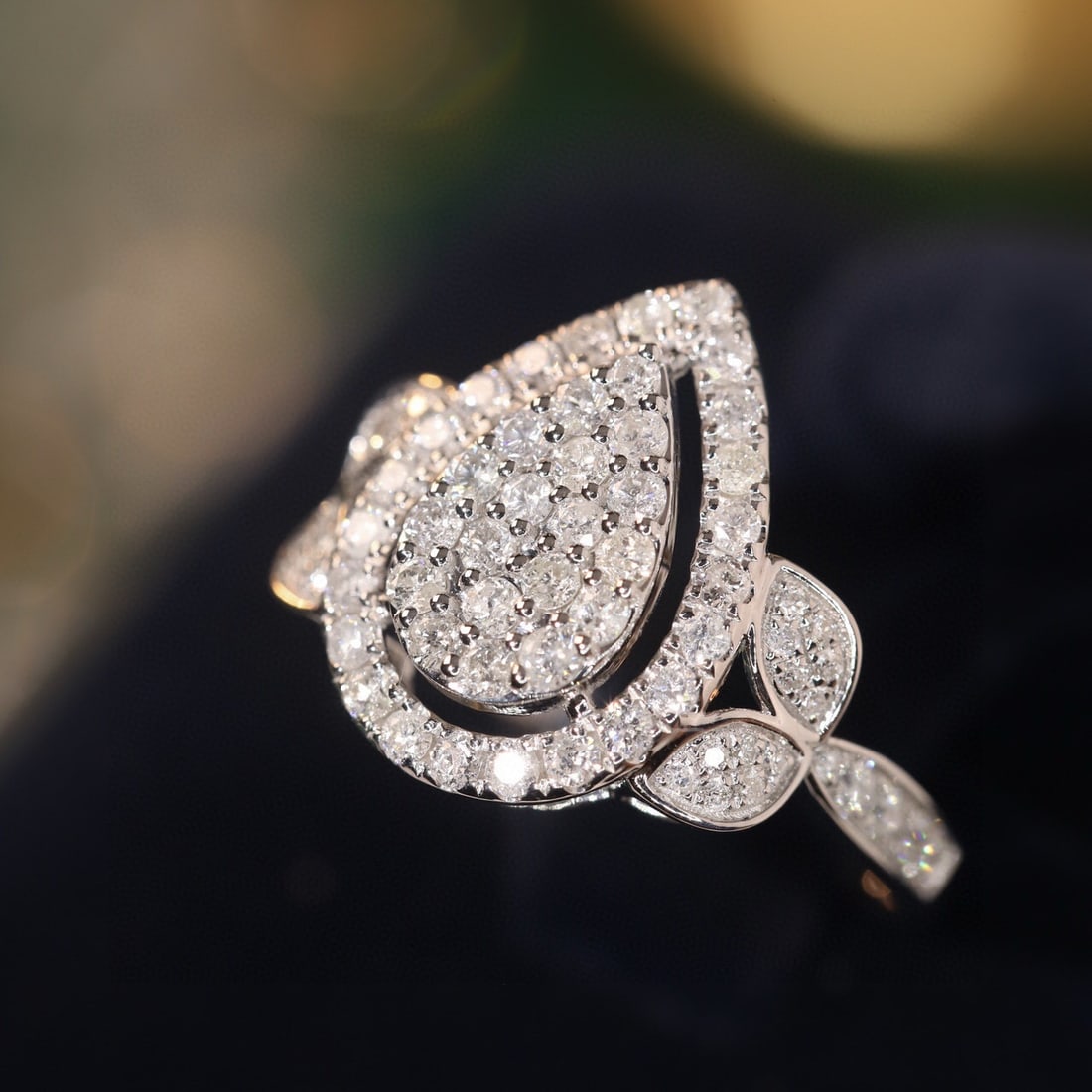 14k Gold 0.9 Ct Natural H Diamond Ring - 3