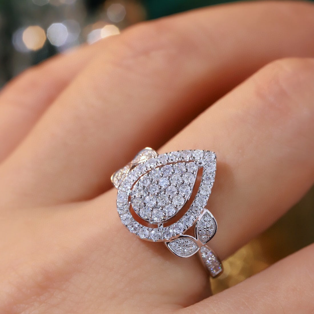 14k Gold 0.9 Ct Natural H Diamond Ring - 7