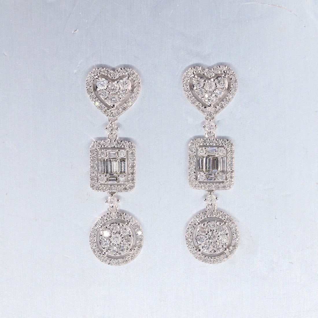 14k Gold 1.4 Ct Natural H Diamond Earrings - 2