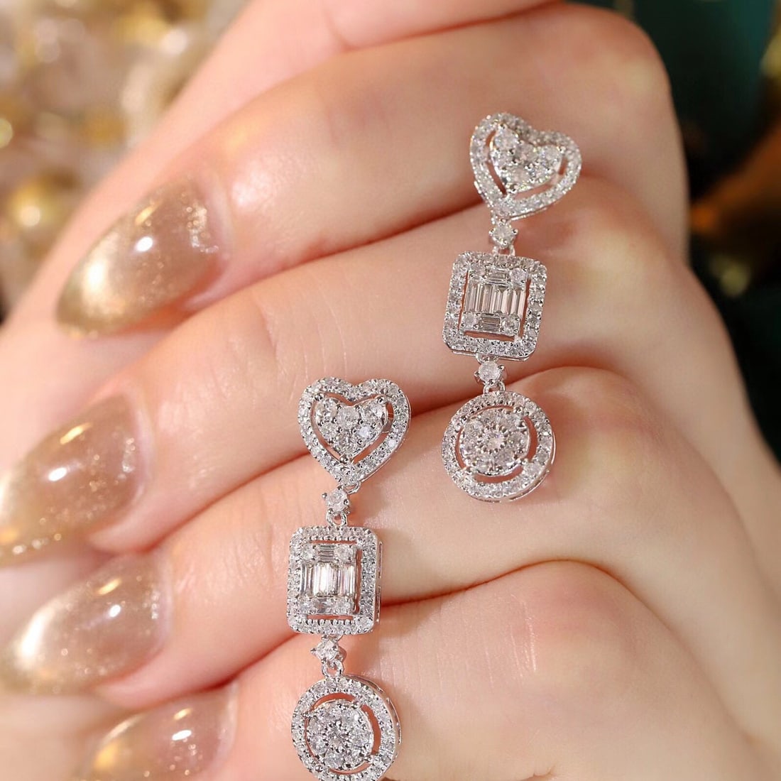 14k Gold 1.4 Ct Natural H Diamond Earrings - 6