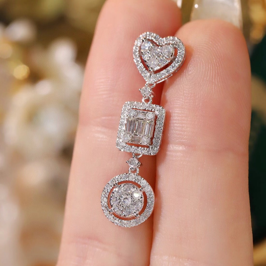 14k Gold 1.4 Ct Natural H Diamond Earrings - 7