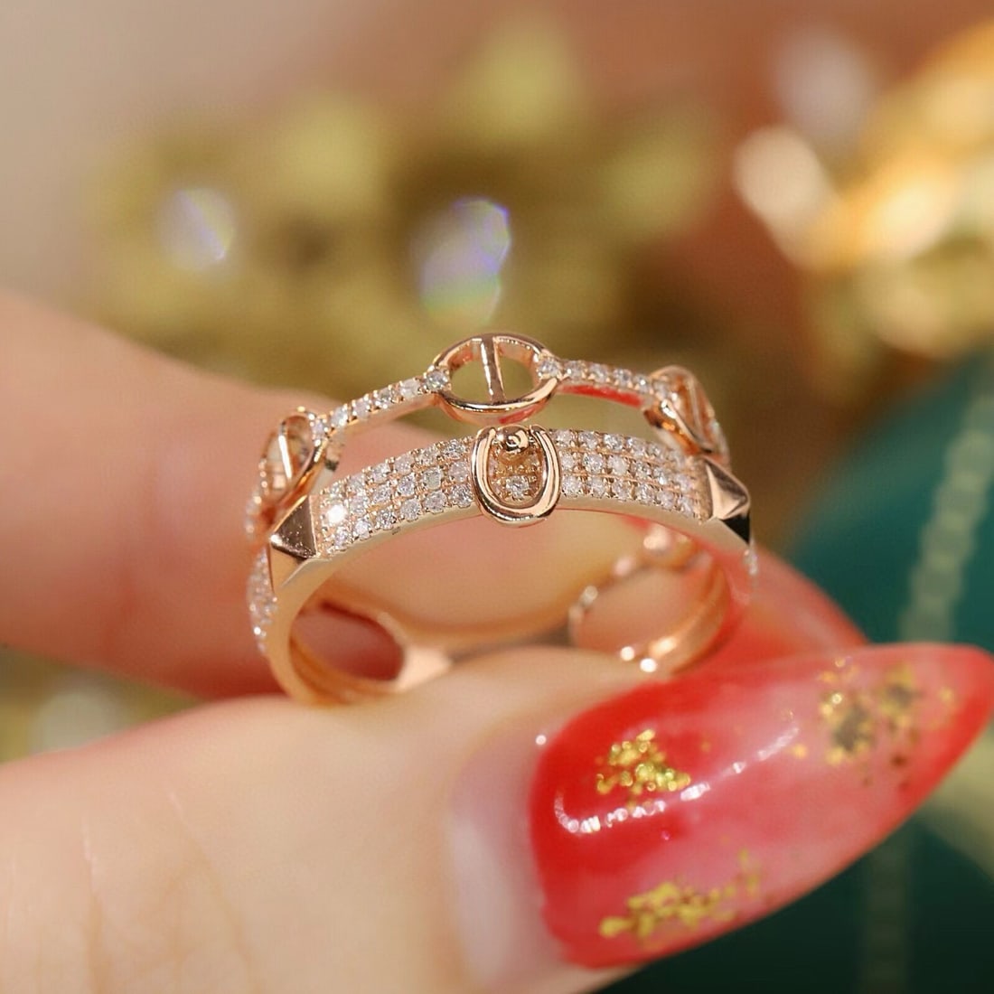 14k Gold 0.4 Ct Natural H Diamond Ring - 5